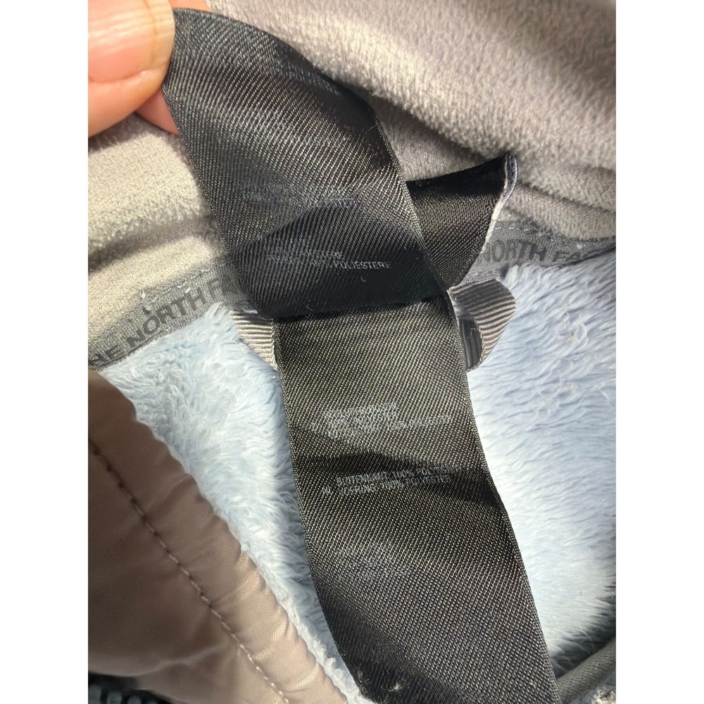 The North Face Jacket Womens XL Osito Fuzzy Fleece Light Blue Grey Full Zip - Picture 4 of 9